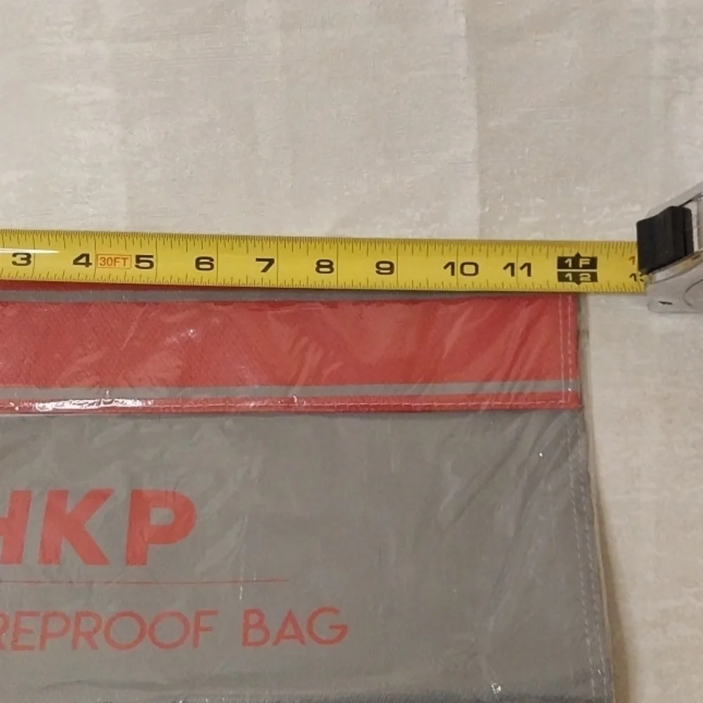 Fireproof Document Bag — Gray with Red Trim